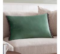 furn. Tilly Soft Velvet Frill Trim Plain Rectangular Cushion