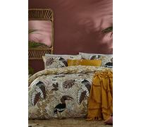 furn. Tocorico Toucan Exotic Duvet Cover Set - Natural Polycotton - Size Double