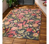Furn Tropical Bloom Floral Indoor/Outdoor Rug in Black | Size: 120 cm x 170 cm Furn Black 120 cm x 170 cm