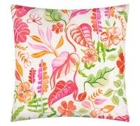 furn. Tropical Bloom Polyester Filled Cushion (Natural - 45x45cm) | Reversible water-resistant design featuring a tropical leaf motif
