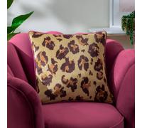 Furn True Leopard Piped Velvet Cushion Multi