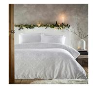 Furn Tufted Cotton Snowflake Duvet Cover Set - White - Double - White - 100% Cotton