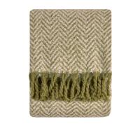 furn. Furn Tweedie Brushed Herringbone Throw, Green, 130 X 180Cm