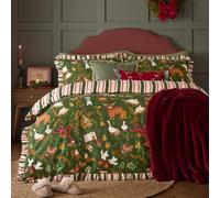 furn. Twelve Days Frill Duvet Cover Set (Green - Single)