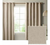Furn Ultimate Blackout Eyelet Curtains - Natural - 229x137cm