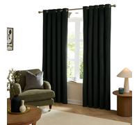 Furn Ultimate Velvet Blackout Curtains - Black - 117cm x 183cm - Black - 100% Polyester