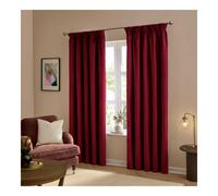 Furn Ultimate Velvet Pencil Pleat Curtains - Burgundy - 117cm x 183cm - Burgundy - 100% Polyester