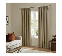 Furn Ultimate Velvet Pencil Pleat Curtains - Mocha - 229cm x 137cm - Mocha - 100% Polyester