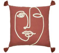 Furn Uno Face Cushion Cover - Brick Red - One Size - Brick Red - 100% Polyester
