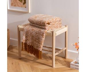 Furn Weaver Woven Herringbone Throw In Gold Gold