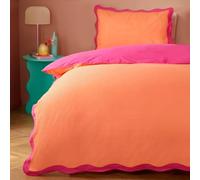 furn Wiggle Scallop Duvet Set Single, Pink