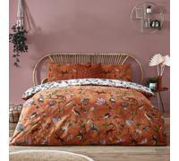Furn. Wildlings Exotic Animal Reversible Duvet Cover Set, Double, Orange