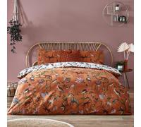 furn. Wildlings Tropical Reversible Duvet Cover Set - Orange Cotton - Size Single