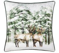 furn. Classic Reindeer Velvet Piped Feather Filled Cushion