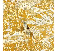 furn. Winter Woods Animal Printed Wallpaper, Ochre