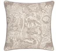 Furn Winter Woods Chenille Animals Cushion Cover - Taupe - 50cm x 50cm - Taupe - 100% Polyester