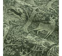 Furn Winter Woods Chenille Animals Eyelet Curtains - Emerald - 168cm x 183cm - Emerald - 100% Polyester