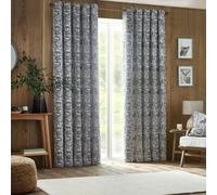 Furn Winter Woods Chenille Animals Eyelet Curtains - Midnight - Midnight - 117cm x 137cm