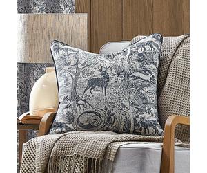 Furn. Winter Woods Jacquard Chenille Piped Feather Filled Cushion