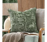 Furn Winter Woods Jacquard Chenille Polyester Filled Cushion In Emerald Emerald 50cm x 50cm