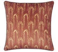 Furn Wisteria Printed Velvet Cushion In Light Brown Light Brown