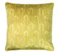 Furn Wisteria Velvet Square Cushion Cover - Chartreuse - One Size - Chartreuse - 100% Polyester
