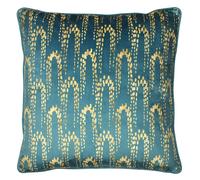 Furn Wisteria Velvet Square Cushion Cover - Petrol - One Size - Petrol - 100% Polyester