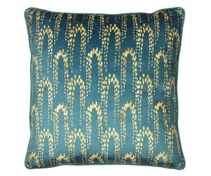 Furn Wisteria Velvet Square Cushion Cover - Petrol - One Size - Petrol - 100% Polyester