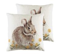 Evans Lichfield Woodland Fieldmice Polyester Filled Cushions (Twin Pack), Multi, 43 x 43cm
