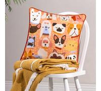 furn. Woofers Dog Piped Feather Rich Filled Cushion