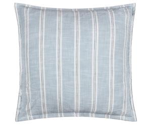 furn. Wylder Abersoch Stripe Polyester Filled Cushion - Nautical Stripe Coastal Cotton Decorative Pillow (Sail Blue - 50x50cm)