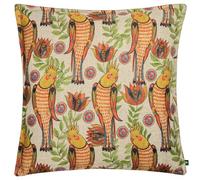 furn. Wylder Akamba Cockatiels Polyester Filled Cushion - Botanical Tropical Paisley Bird Linen Look Decorative Pillow (Multicolour - 50x50cm)