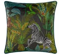 furn. Wylder Aranya Zebra Velvet Piped Feather Rich Filled Cushion
