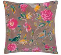 furn. Wylder Aviary Polyester Filled Cushion - Cotton Velvet Country Garden Bird Decorative Pillow (Mink - 50x50cm)