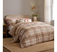 furn. Wylder Braemar Check Duvet Cover Set (Natural - King) | Reversible 100% Soft Brushed Cotton Cosy Heritage Check Bedding