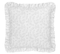 furn. Wylder Chloe Polyester Filled Cushion - Tonal Botanical Nature Inspired Ruffle Trim Decorative Pillow (Soft white - 50x50cm)