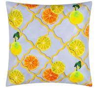 furn. Wylder Citrus Trellis Printed Outdoor Polyester Filled Cushion - Blue - 45x45cm