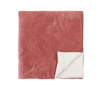 furn. Wylder Edie Bedspread - Soft Quilted Reversible Linen Look Cotton Velvet Bed Throw (Rose - 140x220cm)