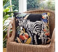 furn. Wylder Exotic Zebra Embroidered Feather Filled Cushion - Twin Pack