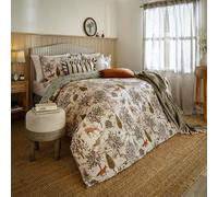 furn. Wylder Fable Duvet Cover Set - Reversible Soft Cotton Rich Cosy Festive Bedding (Willow Green - Super King)