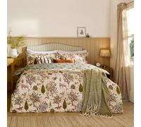 Furn Duvet Cover Set Wylder Fable – Reversible Cotton-Rich Festive Bedding Willow Green Super King