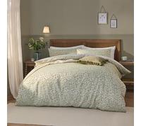 furn. Wylder Grace Leaf Duvet Cover Set - Matt Satin Jacquard Tonal Reverse Bedding (Sage - Single)