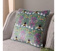 furn. Wylder House Of Bloom Zinnia Bee Repeat Velvet Piped Feather Rich Filled Cushion
