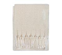 Wylder Isla Woven Tasselled Throw Cream, Cream