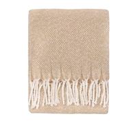 furn. Wylder Isla Throw - Woven Soft Textured Neutral Blanket with Tassel Trim (Natural - 130x180cm)