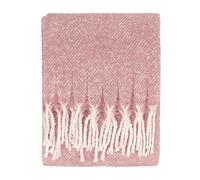 furn. Wylder Isla Throw - Woven Soft Textured Neutral Blanket with Tassel Trim (Pink/Heather - 130x180cm)