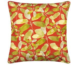furn. Wylder Lorena Outdoor Cushion Cover - Water Resistant Botanical Leaf Decorative Case (Brick - 43x43cm)
