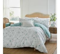 furn. Wylder Nature Bella Duvet Cover Set - Soft Reversible Floral Bedding (Blue - Super King)