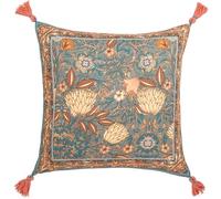 Wylder Nature Bolais Sqaure Floral Tasseled Feather Filled Cushion