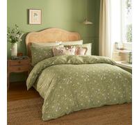 Furn Duvet Cover Set Wylder Bronte Floral 100% Cotton Super King Green